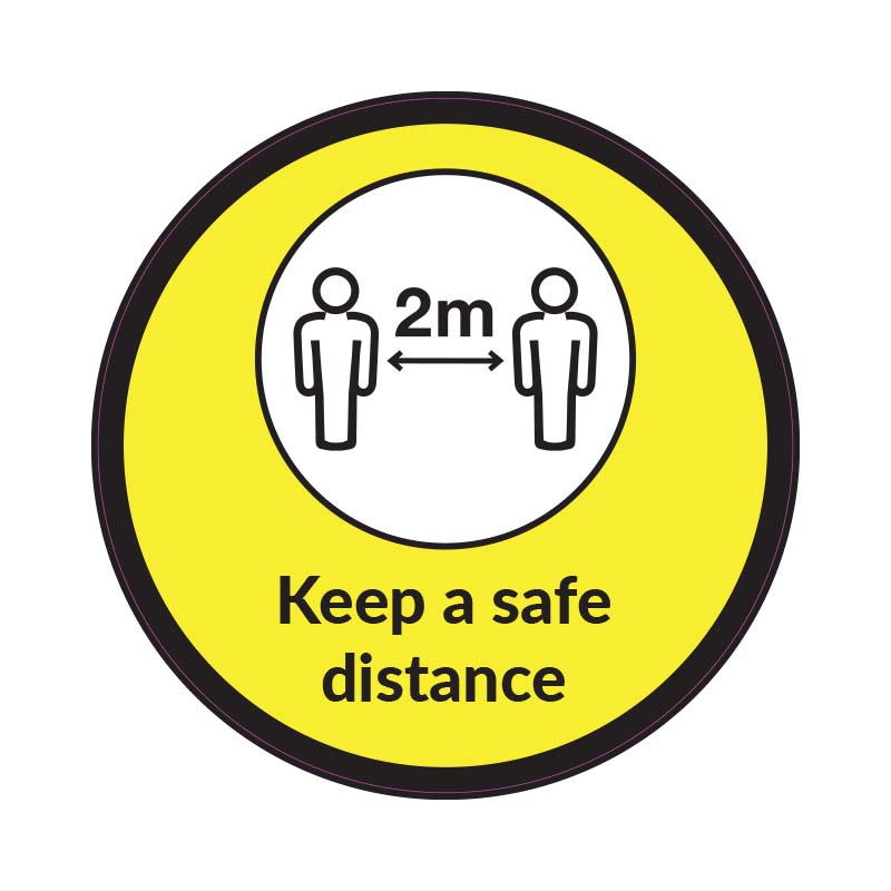 Keep a safe distance Floor Stickers